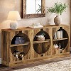Hommoo 3-Tier Farmhouse Long Console Table Rustic Brown - 3 of 4
