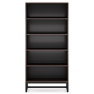 Resenkos Bookshelf, Bookcase Standing Shelf Unts,70.8" Bookcase, Large Bookshelf Organizer with 5-Tier Storage Shelves,Sandalwood Black - 1 of 4