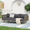 VisioGear Daybed, 3 Seater Daybed Conversation Set with Rattan Arms, Gray, 67.5"*32"*24.25" - 2 of 4