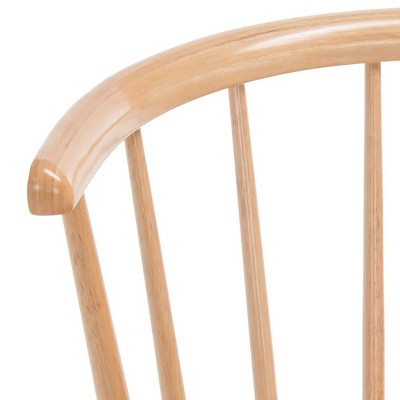 Natural Rubberwood Spindle Back Bench with Tapered Legs