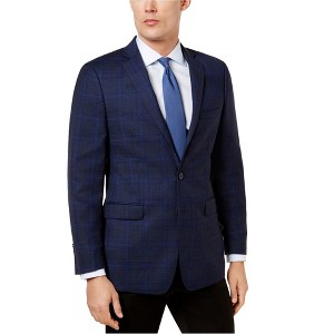 Calvin Klein Mens Windowpane Two Button Blazer Jacket - 1 of 1
