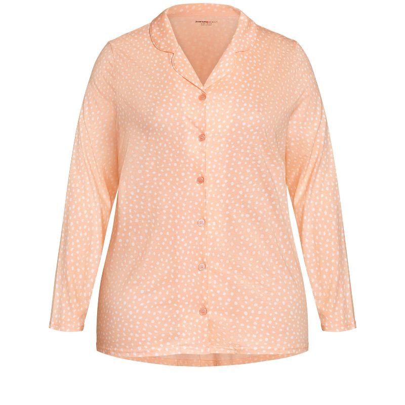 Women's Plus Size Button Through Sleep Top - Pink | AVENUE, 5 of 7