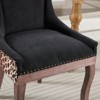 PAGED Modern Style Dining Chairs Set of 2 Upholstered Living Room Chairs with Wood legs and Bronze Nail Head for Living Room - 3 of 4