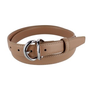 CTM Women's Leather Dress Belt with Metal Keeper - 1 of 3