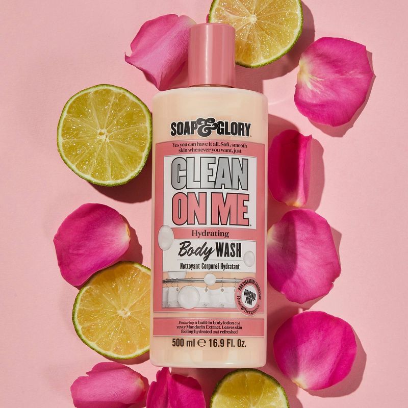 Soap &#38; Glory Clean on Me Clarifying Mandarin, Strawberry, Rose, Peach and Musk Body Wash - Original Pink Scent - 16.9 fl oz, 4 of 8