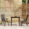 vidaXL Patio Dining Set 3 Piece Garden Outdoor Lawn Yard Terrace Balcony Dining Dinner Table and Chair Seat Seating Furniture Black - 2 of 4