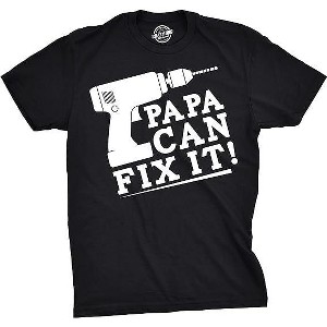 LEVEN SIXTEEN Mens Papa Can Fix It T Shirt Funny Dad - 1 of 3