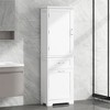 OUTSUPPLY Tall Freestanding Bathroom Storage Cabinet, 2 Drawers, Adjustable Shelf - 2 of 4