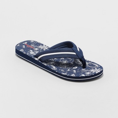 mens navy blue flip flops