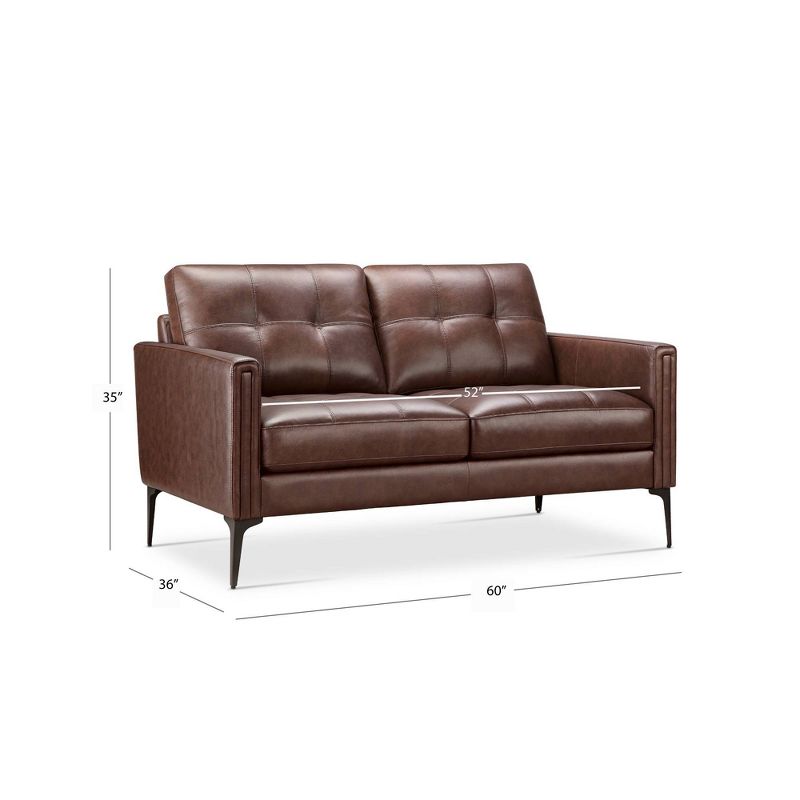 Tangelo Leather Loveseat Brown - Abbyson Living, 5 of 6
