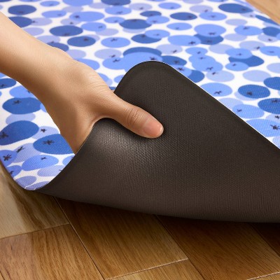 Blue and White PVC Anti-Fatigue Kitchen Runner Mat