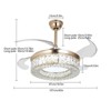 YIYIBYUS 42In Indoor Gold Modern Crystal LED Ceiling Fan Light With Retractable Blades - 4 of 4
