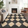 Area Rug for Living Room Machine Washable Modern Checkered Rug Non-Slip Low Pile Bedroom,Indoor - 4 of 4