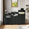 Furnulem Nightstands with 3/4/5 Drawers & Outlets, Bedside Tables with 2 USB Ports and 2-Tier Open Shelf - 2 of 4