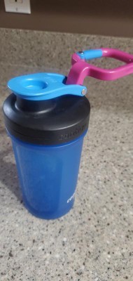 Our new Contigo FIT Shake & Go 2.0 Mixer Bottles have carabineer handles  that can easily hook to gym bags for portable protein shakes.