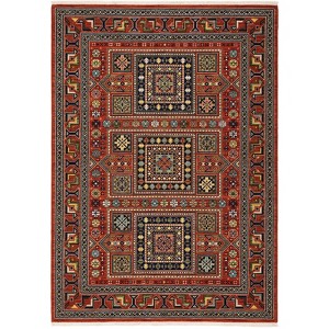 Captiv8e Designs Langdon Global Inspired Red Wool Rug - 1 of 4