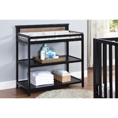 Gulches Chic Black & Vintage Walnut Changing Table - Safe & Versatile