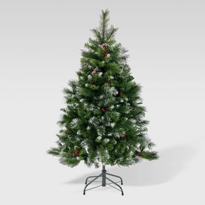 4.5ft Mixed Spruce Unlit Artificial Christmas Tree with Glitter - Christopher Knight Home