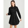 Allegra K Women's Denim Long Sleeve Button Down Shirtdress - 2 of 4