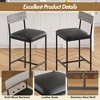 Bar Stools Set of 4, Modern Tall Counter Stool, Faux Leather Upholstered Barstools, Dinning Chair for Kitchen Bar Dining Room, Gray - 2 of 4