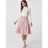 INSPIRE CHIC Women's Vintage Plaid High Waist Pleated A-Line Midi Skirt - 4 of 4