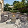 Belord 6-INCH Extra Thick Cushion Outdoor Patio Furniture Set with Swivel Glider Patio Chair Set of 4, 5 Pieces Patio Furniture Set with Firepit Table - 3 of 4