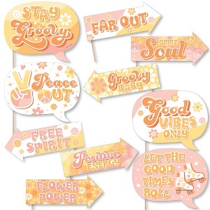 Big Dot of Happiness Funny Stay Groovy - Boho Hippie Party Photo Booth Props Kit - 10 Piece - 1 of 4