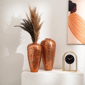 Decorative Aluminum Vases with Antique Copper Finish – Set of 2 - 1 of 4