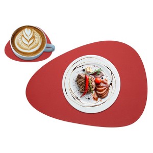 Unique Bargains Silicone Teardrop Shape Heat-Resistant Placemat and Coaster Set - 1 of 4