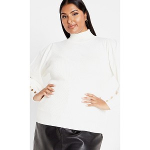 Women's Plus Size Sofia Sweater - cream | CITY CHIC - 1 of 4