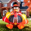 Joyfy 6 FT Thanksgiving Turkey Inflatable Decorations, LED Light Up Turkey with Pilgrim Hat, Blow Up Halloween Turkey for Outdoor Yard Garden Decor - 2 of 4