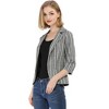 Allegra K Women's Striped 3/4 Sleeves Open Front Casual Notched Lapel Blazer - 2 of 4