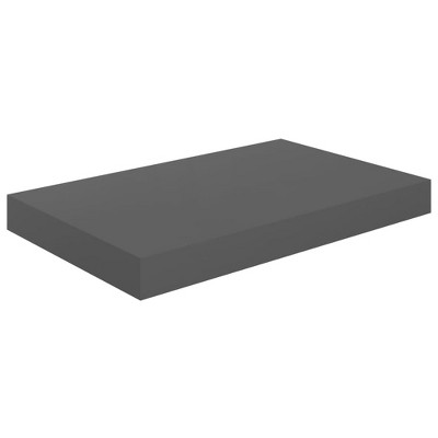 vidaXL Floating Wall Shelf High Gloss Gray 15.7"x9.1"x1.5" MDF