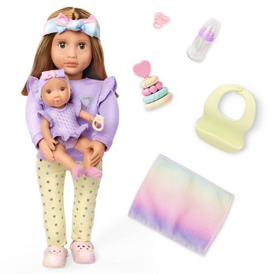 Our Generation Tory & Riley 18" Babysitter Doll & Baby Doll Sister with Accessories Playset