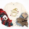 S.W.Smiley Christmas Heart Eyes - Women's Garment Dyed Long Sleeve Graphic T-Shirt - 2 of 4