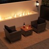 Tangkula 3 PCS Patio PE Wicker Furniture Set Outdoor Conversation Bistro Set w/ Cushions Black - 3 of 4