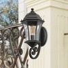 WELLFOR 2pk Outdoor Retro Glass Wall Lamp Black - 4 of 4