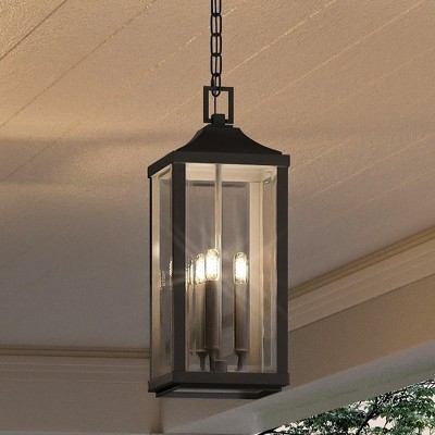 Urban Ambiance Luxury Farmhouse Outdoor Pendant 23.75''H x 9.5''W,  Midnight Black Finish,  Calderdale Collection, UHP1401