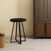 FURNIinspire End Tables Round Living Room Side Table Modern Nightstand with Metal Leg for Bedroom Office Furniture, Black, 15.75"*15.75"*21.75" - 2 of 4