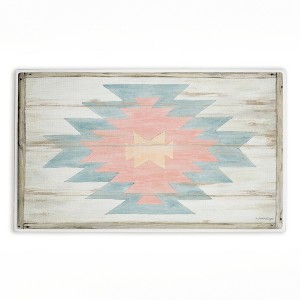 Stupell Industries Pink Navajo Pattern Printed Plush Bath Mat And Bath Rug, Design By Susan Winget, 18"X30" - 1 of 4