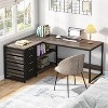LITTLE TREE 59" Reversible L Shaped Corner Desk with Storage Drawers Gray - 4 of 4