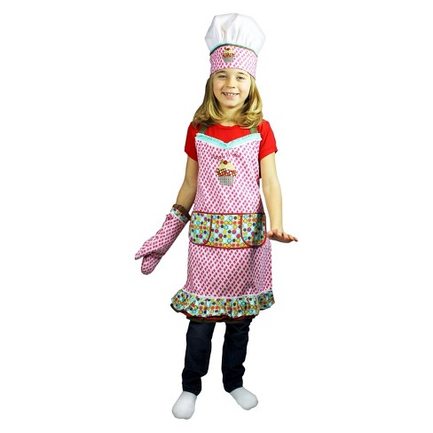 3pc Kids Chef Set Apron Hat Mitt Mu Kitchen Target