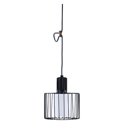 10.25" Traditional Metal Hanging Pendant Ceiling Light Black - Ore International