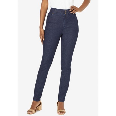 Roaman's Women's Plus Size Embellished Skinny Jean, 16 W - Gold Floral  Embellishment : Target