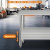 36"x24" Stainless Steel Prep Table, Stainless Steel Workbench, 662 lbs Load Capacity, 3-Stage Adjustable Shelf, with Hook, Arc Corner Edge - 4 of 4