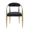 Set of 2 Boucle Dining Chairs,Mid Century Modern Upholstered Armchairs with Metal Legs for Kitchen,Dining Room-Baofuwish - 3 of 4
