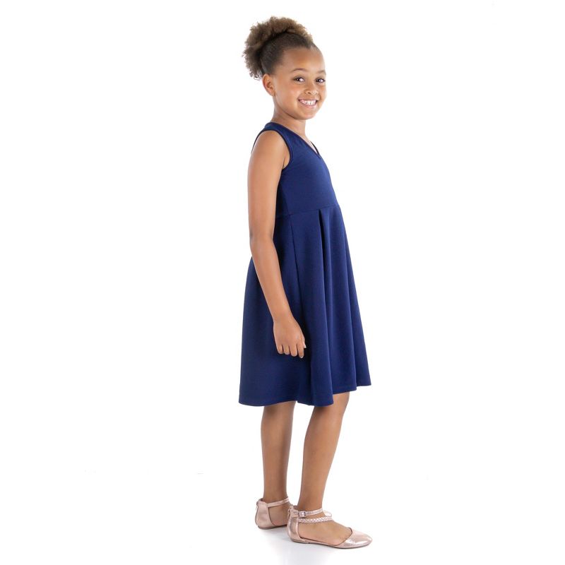 24seven Comfort Apparel Girls Sleeveless Pleated Party Dress, 2 of 5