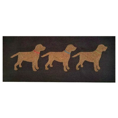 Liora Manne Frontporch Yellow Labs Indoor/Outdoor Rug Charcoal 24x36