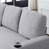 Racxily Linen L-Shaped Combo Sofa Sofa Bed with Pullout Bed, Reversible Sofas Bed, for Tight Spaces, Reversible Sleeper Combo Couch - 4 of 4