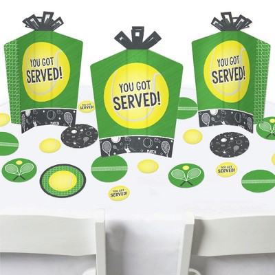 Big Dot of Happiness You Got Served - Tennis - Baby Shower or Tennis Ball Birthday Party Decor and Confetti - Terrific Table Centerpiece Kit 30 Ct